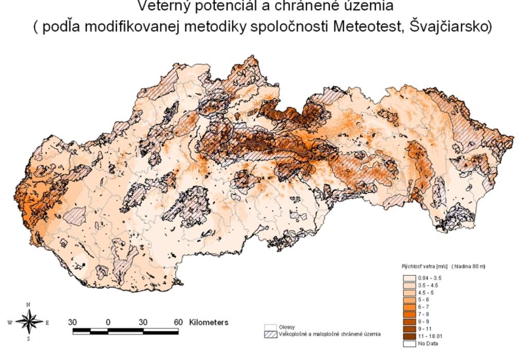 Potenciál veternej elektriny na Slovensku Veterné turbíny na