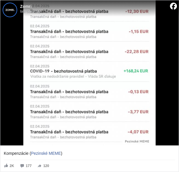 Zomri: Kompenzácie (Pezinské MEME <https://www.facebook.com/Pezinske.MEME.by.Rezky?fref=mentions&ref=embed_post>)

