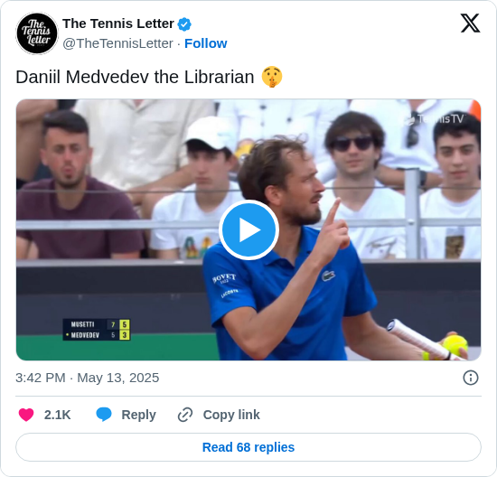 The Tennis Letter: Daniil Medvedev the Librarian 🤫 https://t.co/vCXK0SuTIv