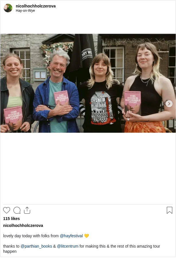 

lovely day today with folks from @hayfestival 💛

thanks to @parthian_books & @litcentrum for making this & the rest of this amazing tour happen