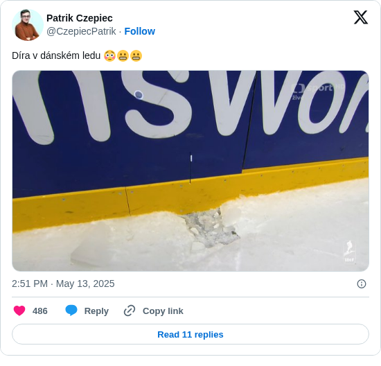 Patrik Czepiec: Díra v dánském ledu 😳😬😬 https://t.co/cuLATpyrOT