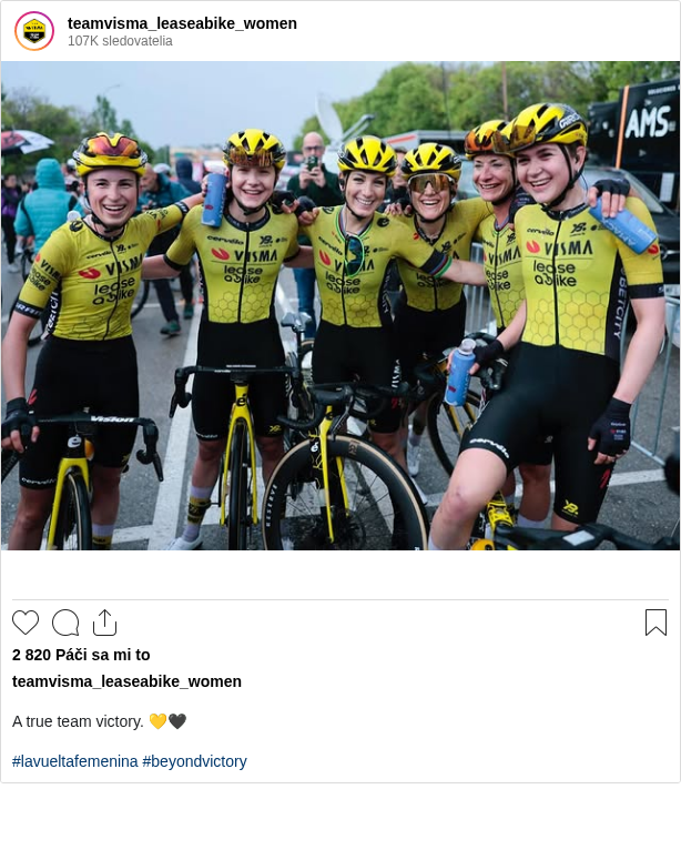 

A true team victory. 💛🖤

#lavueltafemenina #beyondvictory