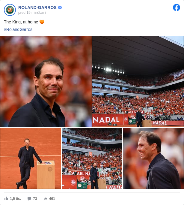 ROLAND-GARROS: The King, at home 🧡

 #RolandGarros </hashtag/rolandgarros?__eep__=6&fref=mentions&ref=embed_post>


