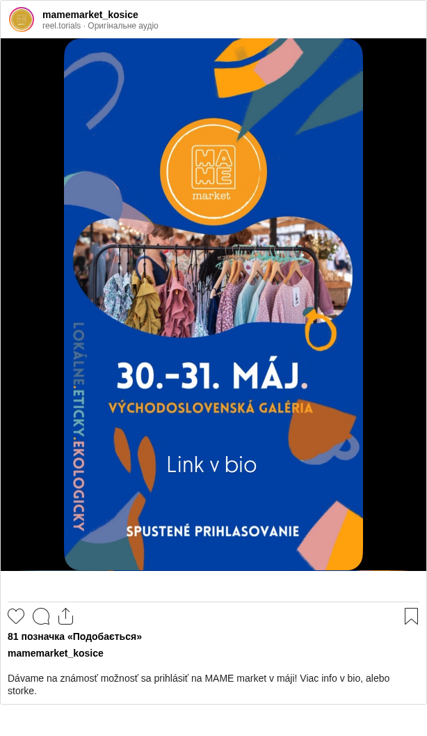 

Dávame na známosť možnosť sa prihlásiť na MAME market v máji! Viac info v bio, alebo storke.