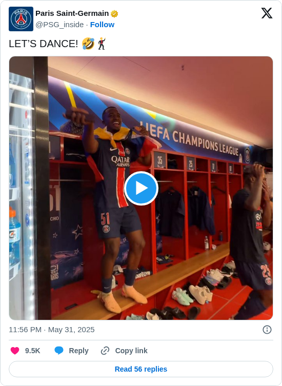 Paris Saint-Germain: LET’S DANCE! 🤣🕺 https://t.co/CRymJxm25V