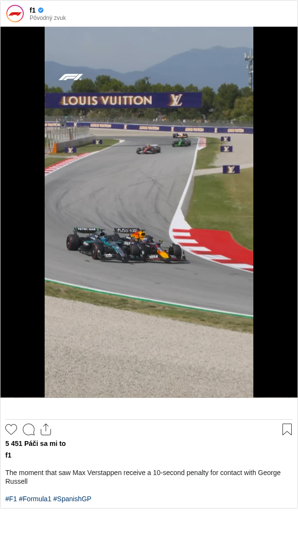 

The moment that saw Max Verstappen receive a 10-second penalty for contact with George Russell

#F1 #Formula1 #SpanishGP