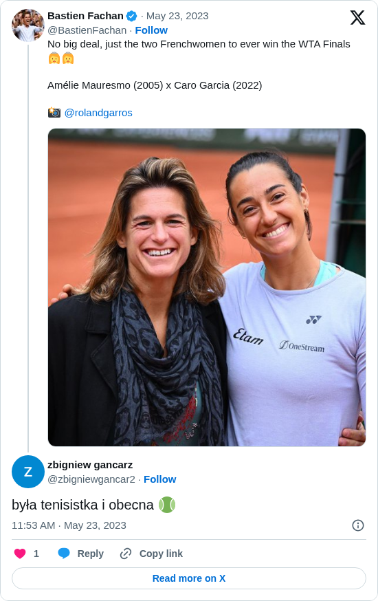 zbigniew gancarz: @BastienFachan @rolandgarros była tenisistka i obecna 🎾