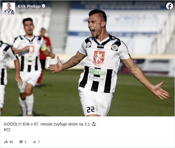 Erik Prekop: GÓÓÓL!!! Erik v 67. minúte zvyšuje skóre na 2:1 ⚽️ 
 #22

