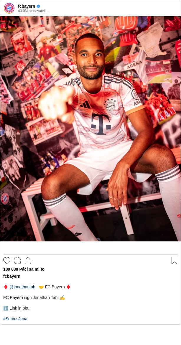 

♦️ @jonathantah_ 🤝 FC Bayern ♦️

FC Bayern sign Jonathan Tah. ✍️

ℹ️ Link in bio.

#ServusJona
