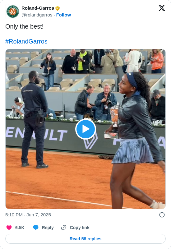 Roland-Garros: Only the best! 

#RolandGarros https://t.co/9YmZF7vv4H