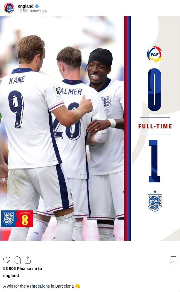 

A win for the #ThreeLions in Barcelona 👊