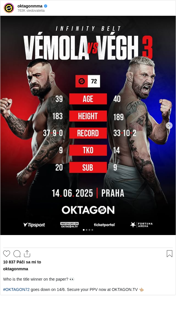 

Who is the title winner on the paper? 👀

#OKTAGON72 goes down on 14/6. Secure your PPV now at OKTAGON.TV 👈🏼