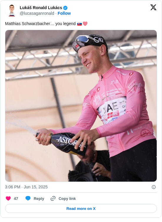 Lukáš Ronald Lukács: Matthias Schwarzbacher… you legend 🇸🇰🩷 https://t.co/UProINp1uC