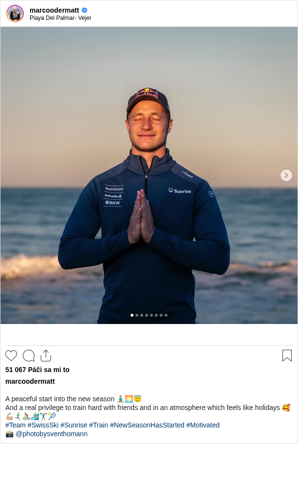 

A peaceful start into the new season 🧘🏼‍♂️🌅😇
And a real privilege to train hard with friends and in an atmosphere which feels like holidays 🥰💪🏼🏃🏼‍♂️‍➡️🚴🏼🏄🏼‍♂️🏋🏼‍♂️🎾
#Team #SwissSki #Sunrise #Train #NewSeasonHasStarted #Motivated
📸 @photobysventhomann