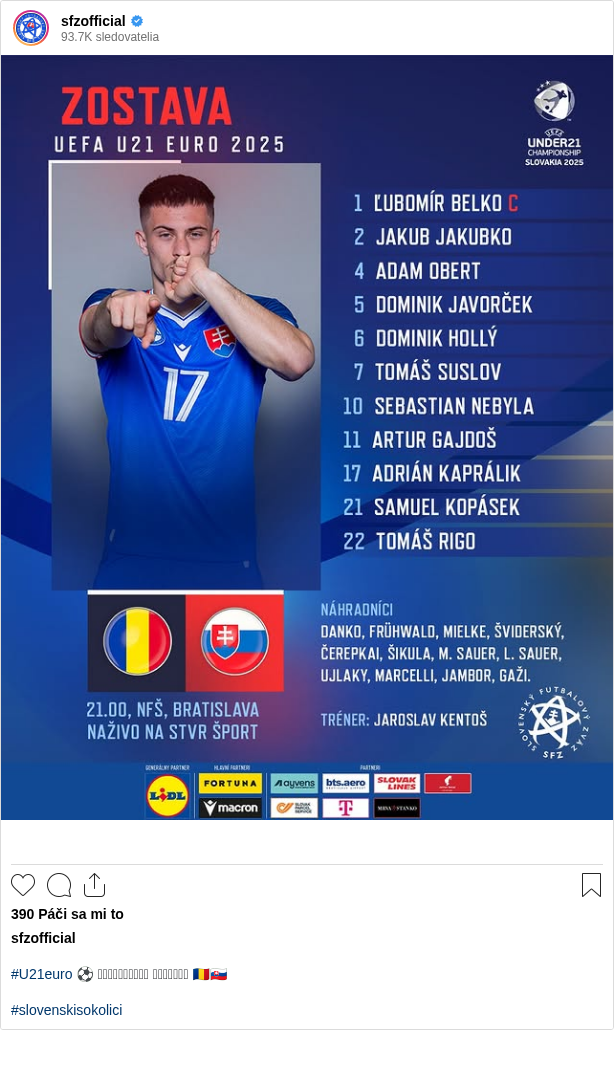 

#U21euro ⚽ 𝗭𝗔́𝗞𝗟𝗔𝗗𝗡𝗔́ 𝗭𝗢𝗦𝗧𝗔𝗩𝗔 🇷🇴🇸🇰

#slovenskisokolici
