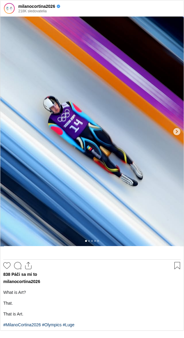

What is Art?​

That.​

That is Art.​

#MilanoCortina2026 #Olympics #Luge