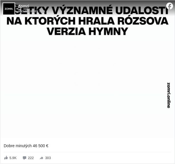 Zomri: Dobre minutých 46 500 €

