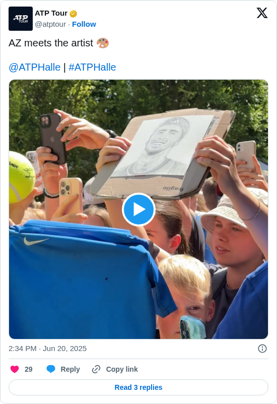 ATP Tour: AZ meets the artist 🎨

@ATPHalle | #ATPHalle https://t.co/DrsnKxZSq8