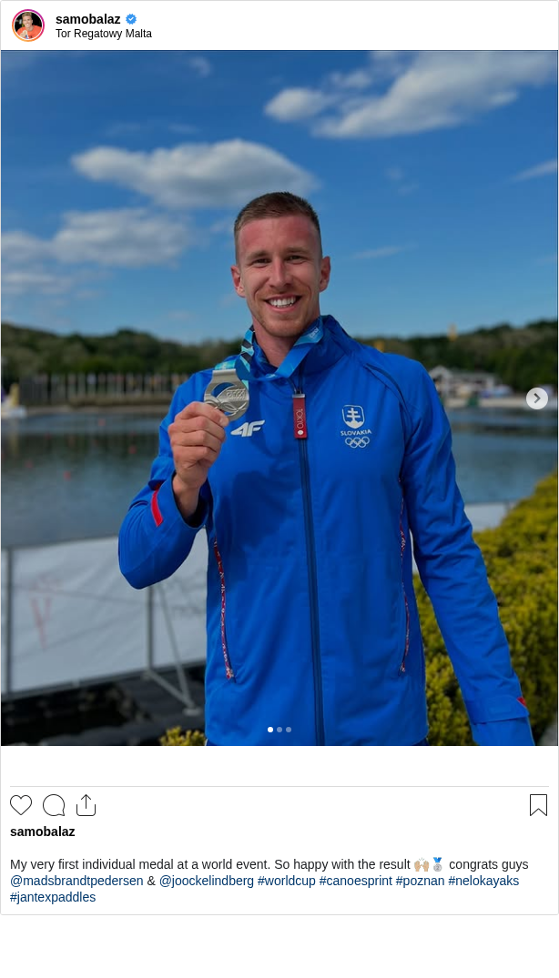 

My very first individual medal at a world event. So happy with the result 🙌🏼🥈 congrats guys @madsbrandtpedersen & @joockelindberg #worldcup #canoesprint #poznan #nelokayaks #jantexpaddles
