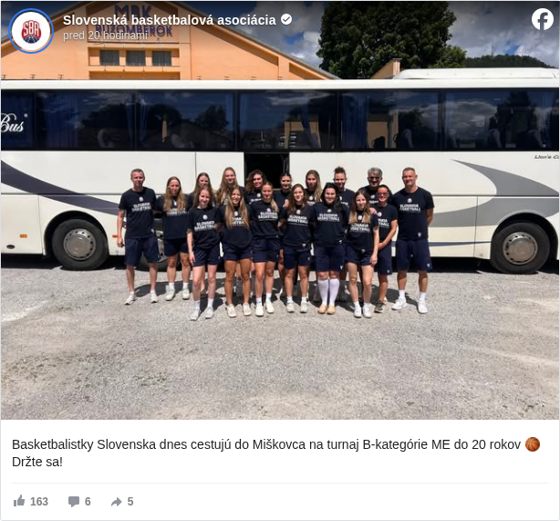Slovenská basketbalová asociácia: Basketbalistky Slovenska dnes cestujú do Miškovca na turnaj B-kategórie ME do 20 rokov 🏀 Držte sa!

