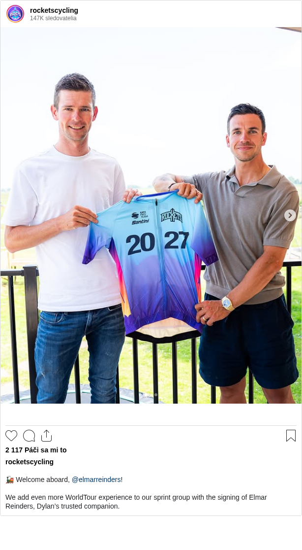 

🚂 Welcome aboard, @elmarreinders!

We add even more WorldTour experience to our sprint group with the signing of Elmar Reinders, Dylan’s trusted companion.