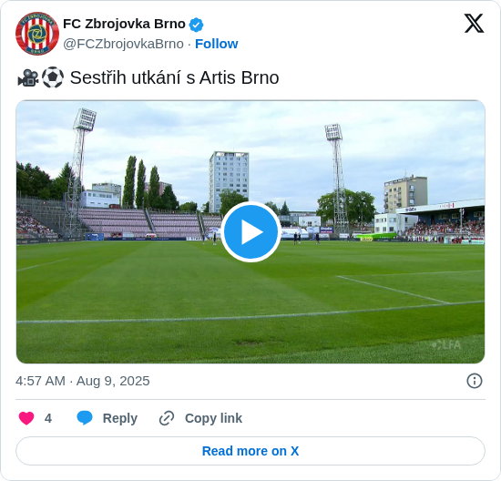 FC Zbrojovka Brno: 🎥⚽️ Sestřih utkání s Artis Brno https://t.co/RYXzIebVmR