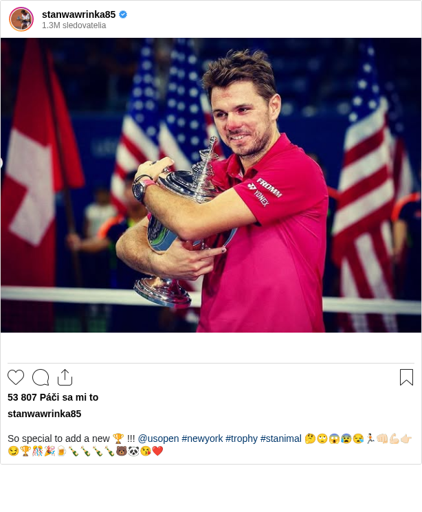 

So special to add a new 🏆 !!! @usopen #newyork #trophy #stanimal 🤔🙄😱😰😪🏃🏻👊🏻💪🏻👉🏻😏🏆🎊🎉🍺🍾🍾🍾🍾🐻🐼😘❤️
