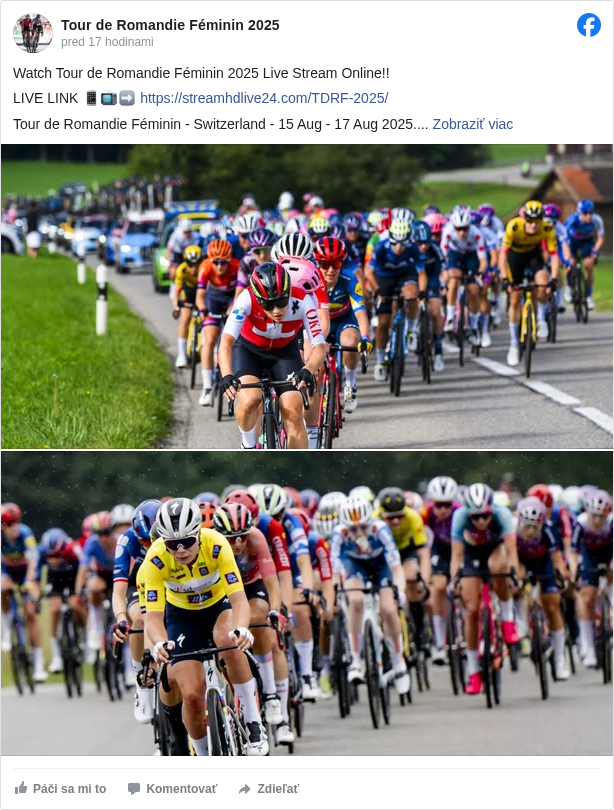 Tour de Romandie Féminin 2025: Watch Tour de Romandie Féminin 2025 Live Stream Online!!

 LIVE LINK 📱📺➡️ https://streamhdlive24.com/TDRF-2025/ <https://l.facebook.com/l.php?u=https%3A%2F%2Fstreamhdlive24.com%2FTDRF-2025%2F&h=AT2ReuWmv3-KBtdh4LAp0miXuAddEiQnCy36jYlUE2h8PLtAhlDVyeoJF5cPmW_jUYu6kWPNzPcCc2X08gMsvNXEIsz6DFdkAvLawlC6qgcE_hWH06HeWZQ87k_GPK_BujcBGa66-1TZksq->

 Tour de Romandie Féminin - Switzerland - 15 Aug - 17 Aug 2025.
 #TourdeRomandie </hashtag/tourderomandie?__eep__=6&fref=mentions&ref=embed_post> #TourdeRomandieFeminin </hashtag/tourderomandiefeminin?__eep__=6&fref=mentions&ref=embed_post>

