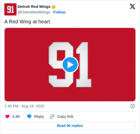 Detroit Red Wings: A Red Wing at heart. https://t.co/TqYBHQWi5b