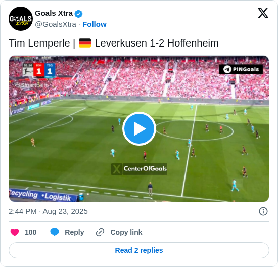 Goals Xtra: Tim Lemperle | 🇩🇪 Leverkusen 1-2 Hoffenheim

https://t.co/VxgtosXWFs