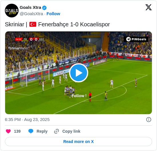 Goals Xtra: Skriniar | 🇹🇷 Fenerbahçe 1-0 Kocaelispor

https://t.co/grrruBLAS4