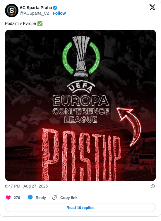 AC Sparta Praha: Podzim v Evropě ✅ https://t.co/38g3c12Maj