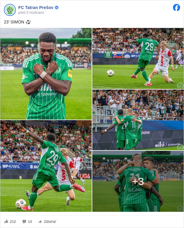 FC Tatran Prešov: 23’ SIMON ⚽️

