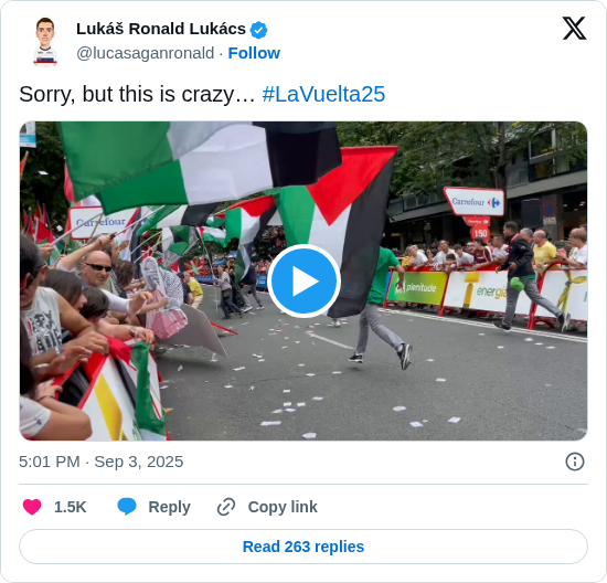 Lukáš Ronald Lukács: Sorry, but this is crazy… #LaVuelta25  https://t.co/DjnifpWRGY