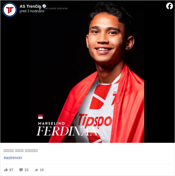 AS Trenčín: 𝗦𝗘𝗟𝗔𝗠𝗔𝗧 𝗗𝗔𝗧𝗔𝗡𝗚 𝑀𝐴𝑅𝑆𝐸𝐿𝐼𝑁𝑂

 #astrencin </hashtag/astrencin?__eep__=6&fref=mentions&ref=embed_post>


