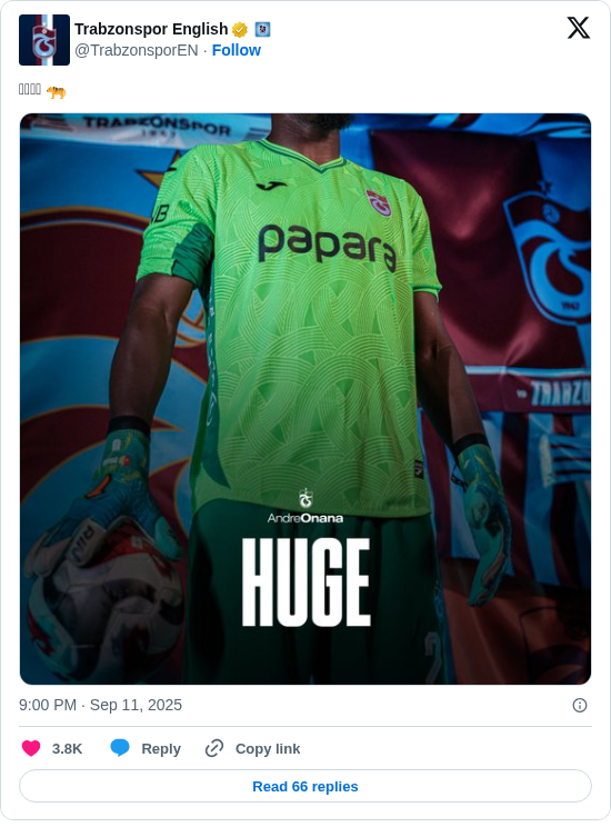 Trabzonspor English: 𝐇𝐔𝐆𝐄 🐅 https://t.co/YA8IT5Yy1I