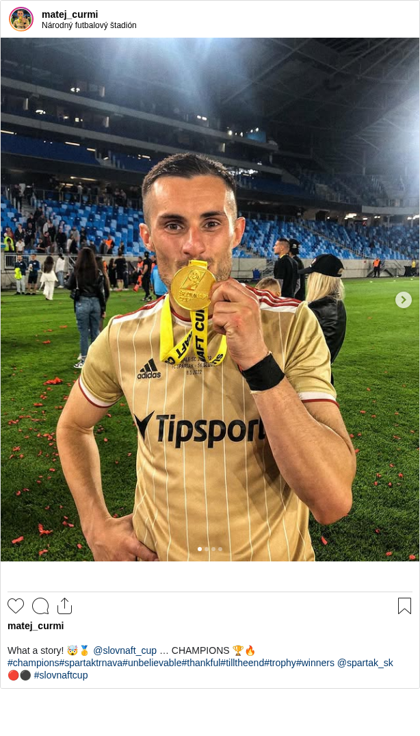 

What a story! 🤯🥇 @slovnaft_cup … CHAMPIONS 🏆🔥
#champions#spartaktrnava#unbelievable#thankful#tilltheend#trophy#winners @spartak_sk 🔴⚫️ #slovnaftcup