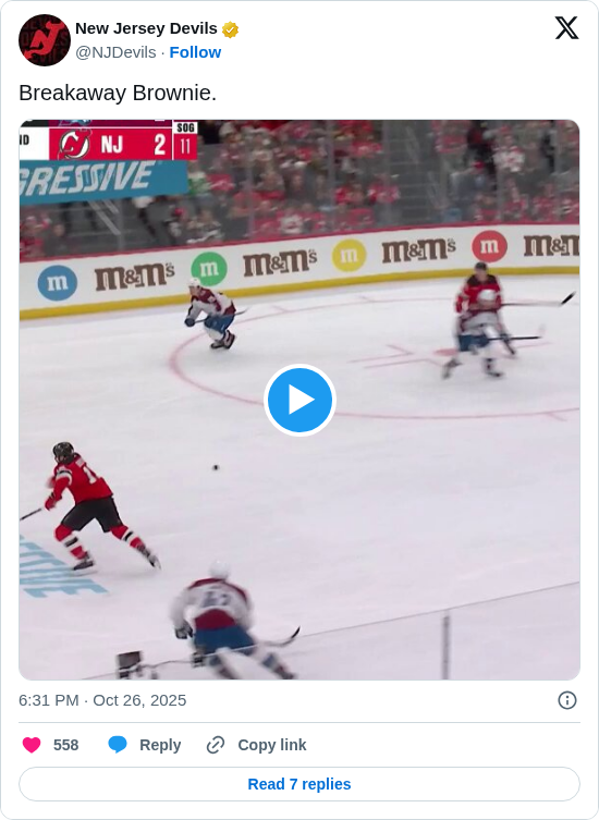 New Jersey Devils: Breakaway Brownie. https://t.co/ViTn8EQijZ
