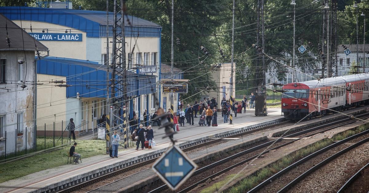 Why are trains delayed around Bratislava?