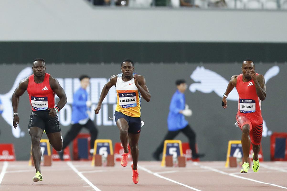Ferdinand Omanyala, Christian Coleman a Akani Simbine na mítingu Diamantovej ligy.