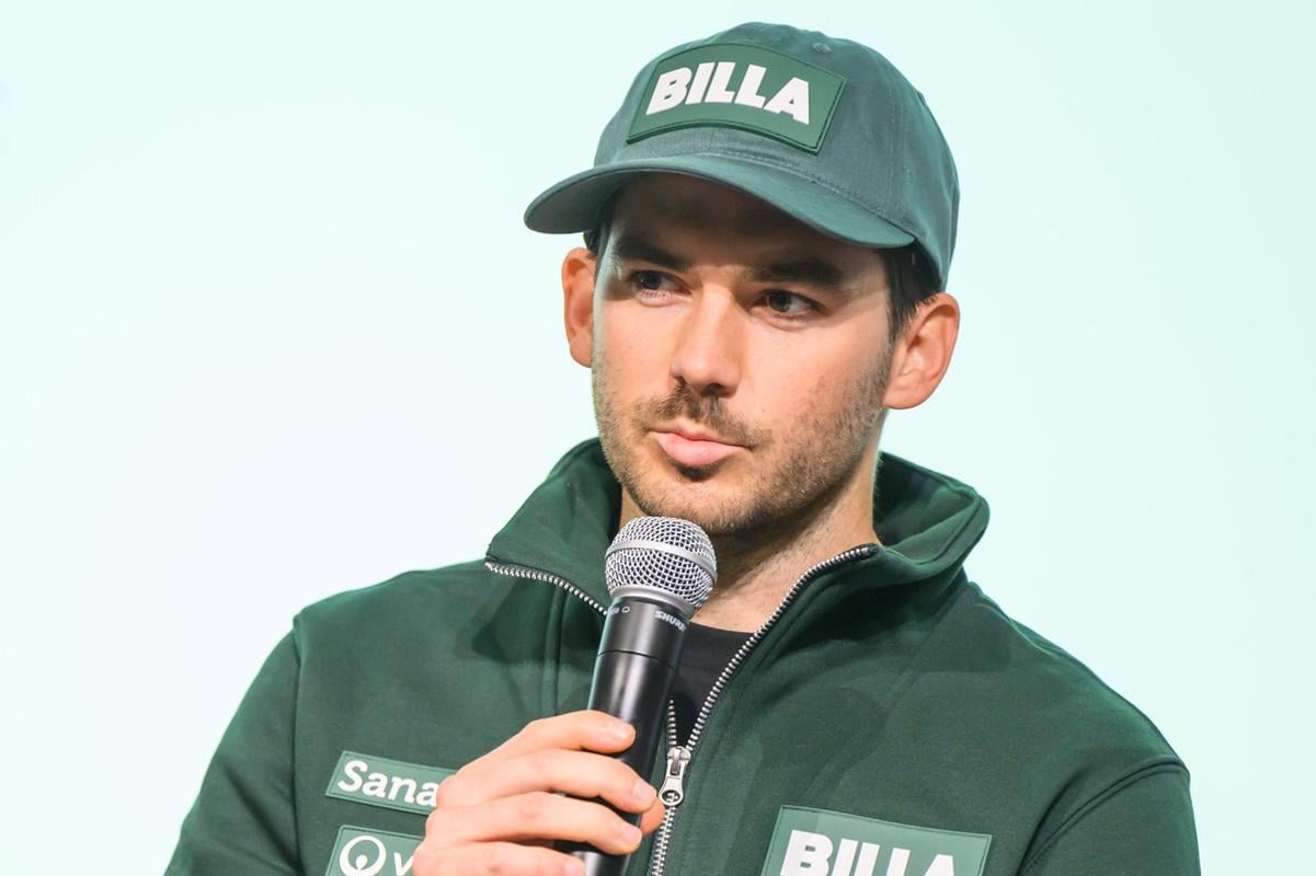 Na snímke lyžiar Andreas Žampa počas tlačovej konferencie Zväzu slovenského lyžovania (ZSL) pred začiatkom sezóny 2025/26 v Bratislave 8. októbra 2025.