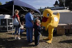 A duck charmed people into taking part.