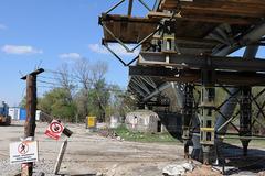 Some remains from the Iron Curtain, overshadowed by the new bridge. 