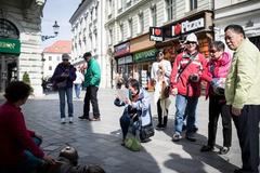 Asian tourists in Bratislava