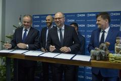 l-r: Andrej Kiska (Za Ľudí), Michal Truban (PS/Spolu), Richard Sulík (SaS), Alojz Hlina (KDH)