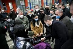 PM Eduard Heger at the border crossing from Ukraine on February 25, 2022.