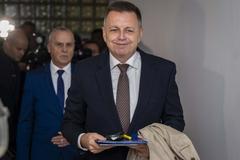 National Bank of Slovakia Governor Peter Kažimír arrives at the Specialised Criminal Court in Pezinok on October 11, 2024.