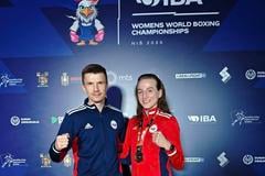 Reprezentačný tréner Slovenska Pavol Hlavačka so svojou zverenkyňou Miroslavou Jedinákovou na MS 2025 v Niši, kde vybojovala bronzovú medailu.