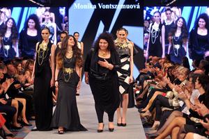 Desginer Monika Vontszemuová (Centre-Right) at the opening.