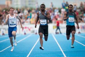 Runners Ján Volko from Slovakia, Femi Ogunode from Qatar and Henricho Bruintjies from JAR.